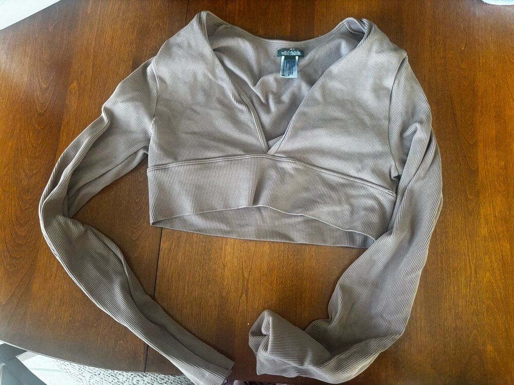 Ribbed Compression Crop Top Large